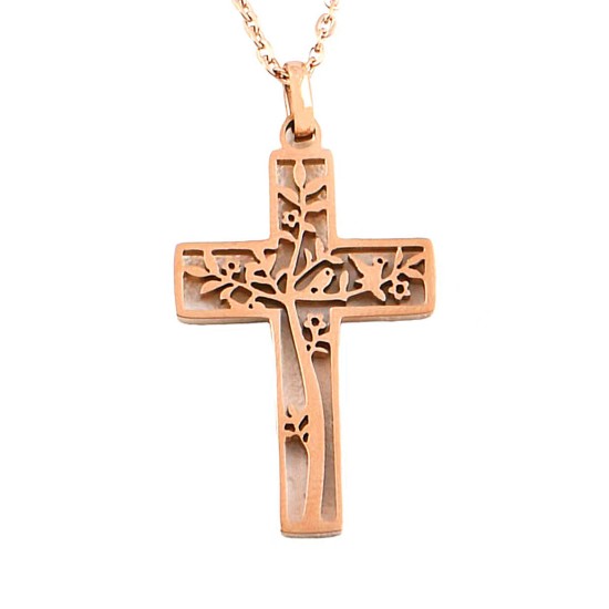 十字架頸鏈 - Tree of Life Cross Necklace (Rose Gold) 十字架頸鏈 - Tree of Life Cross Necklace (Rose Gold)