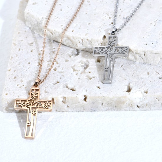 十字架頸鏈 - Tree of Life Cross Necklace (Rose Gold) 十字架頸鏈 - Tree of Life Cross Necklace (Rose Gold)