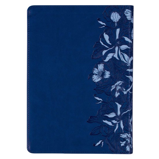 Navy Blue Faux Leather Spiritual Growth Bible