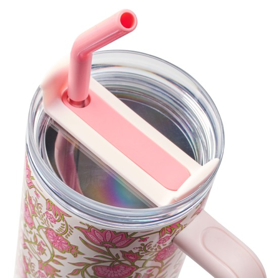 Be Still and Know Pink Spring Floral 40 Oz Tumbler with Reusable Straw - Psalm 46:10 Be Still and Know Pink Spring Floral 40 Oz Tumbler with Reusable Straw - Psalm 46:10