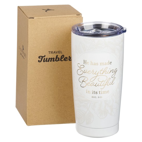 Everything Beautiful Stainless Steel Travel Tumbler - Ecclesiastes 3:11 Everything Beautiful Stainless Steel Travel Tumbler - Ecclesiastes 3:11