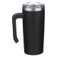 Strong and Courageous Black Stainless Steel Travel Mug with Handle - Joshua 1:9