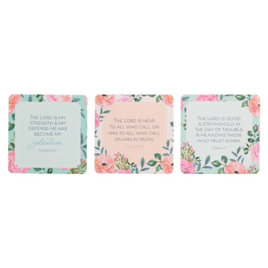 101 Bible Verses For Moms Coral Pink Scripture Cards in a Tin