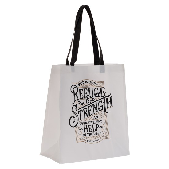 Refuge and Strength Black and White Shopping Tote Bag - Psalm 46:1 Refuge and Strength Black and White Shopping Tote Bag - Psalm 46:1