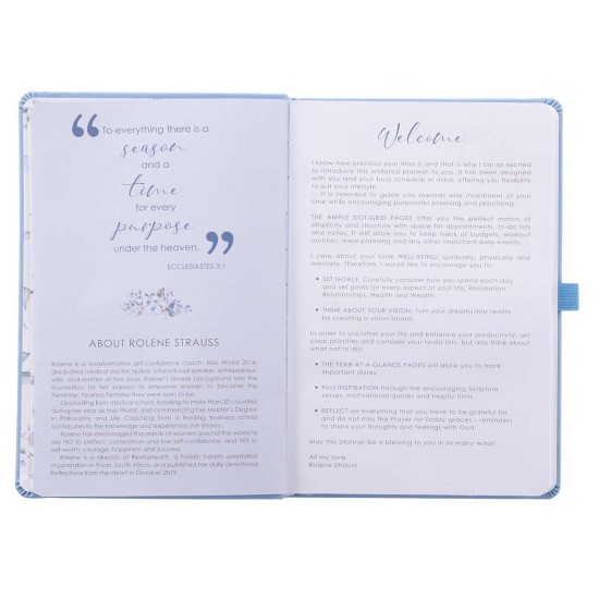 Blue Faux Leather Rolene Strauss Undated Planner