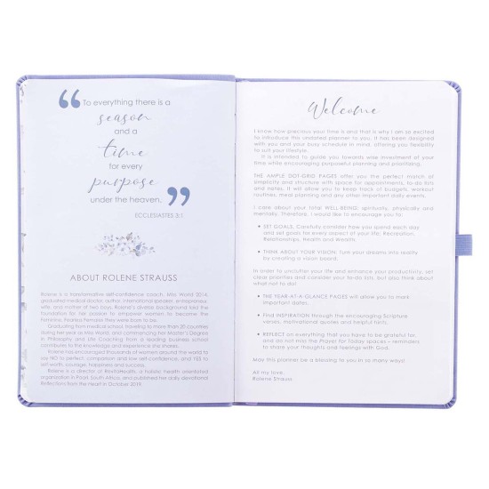 Lavender Faux Leather Rolene Strauss Undated Planner