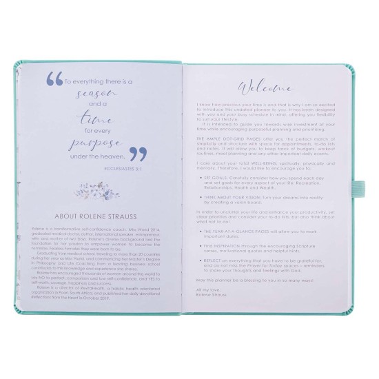 Mint Green Faux Leather Rolene Strauss Undated Planner