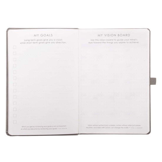 Gray Faux Leather Baxter Undated Planner