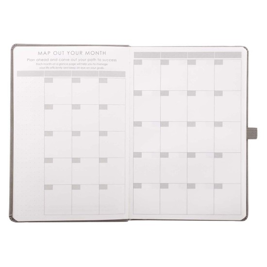 Gray Faux Leather Baxter Undated Planner