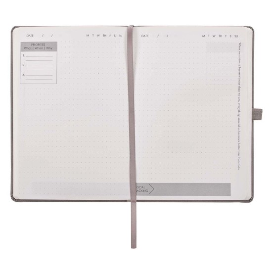 Gray Faux Leather Baxter Undated Planner