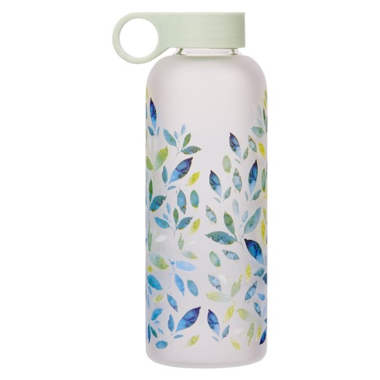 Be Still Minty Leaf Glass Water Bottle - Psalm 46:10 Be Still Minty Leaf Glass Water Bottle - Psalm 46:10