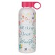 I Can Do All Things Pink Floral Water Bottle - Philippians 4:13