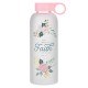 Walk by Faith Peach Floral Water Bottle - 2 Corinthians 5:7
