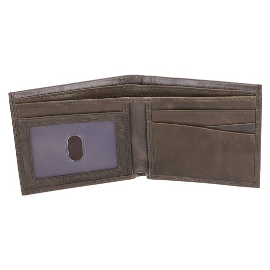 With God All Things Are Possible Brown Genuine Leather Wallet - Matthew 19:26