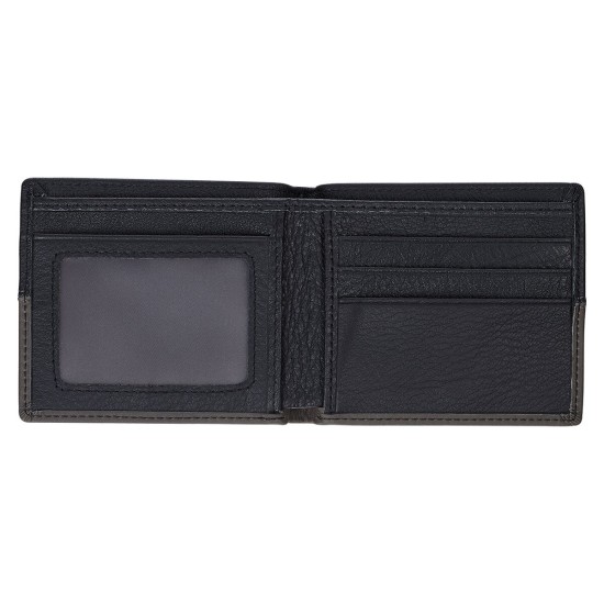 Walk by Faith Black and Gray Full Grain Leather Wallet - 2 Corinthians 5:7