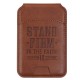 Stand Firm Honey-brown Faux Leather Phone Wallet with Stand - 1 Corinthians 16:13